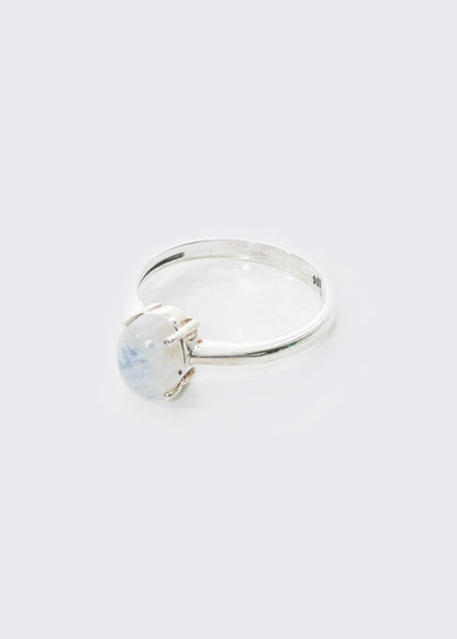 Anillo con piedra luna oval plata 925