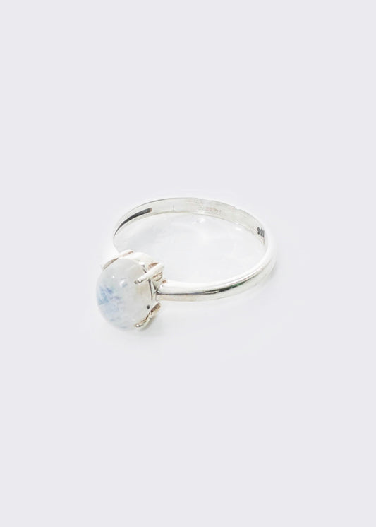 Anillo con piedra luna oval plata 925