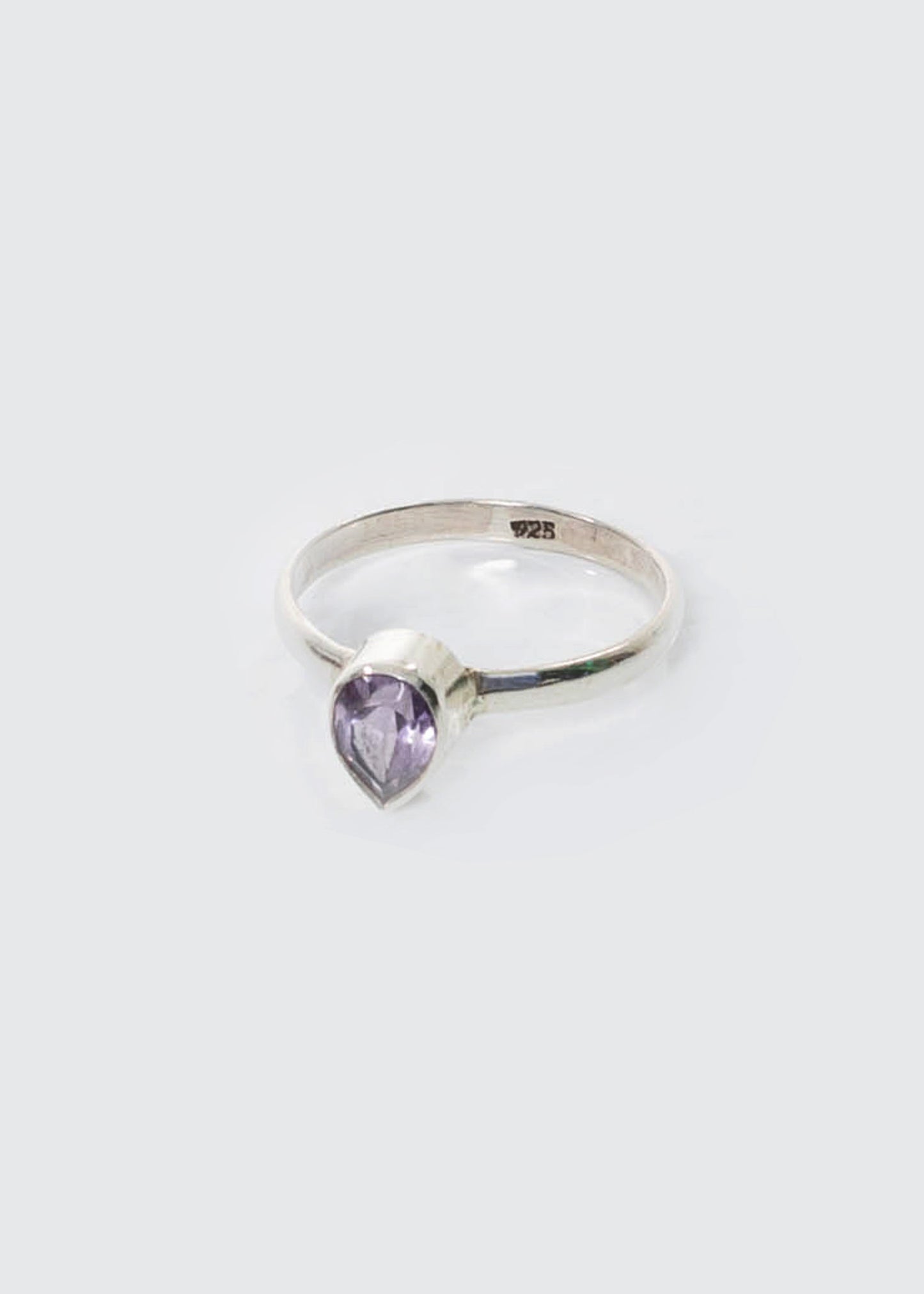 Anillo gota amatista plata 925