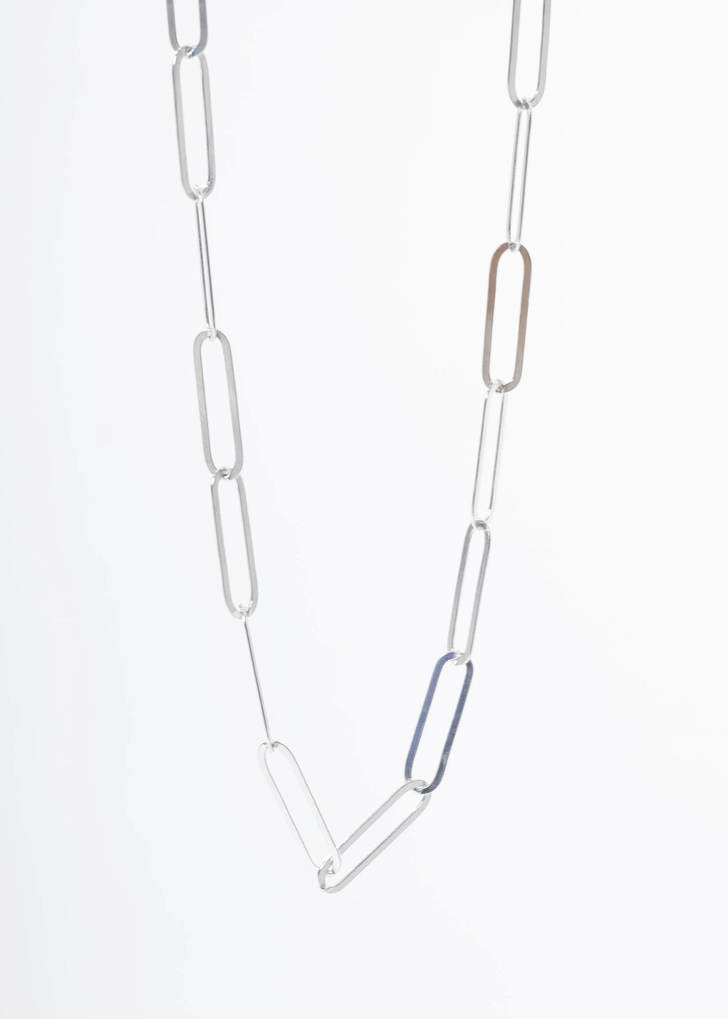 Cadena forcet eslabones largos plata 925 - 50cm y 60cm
