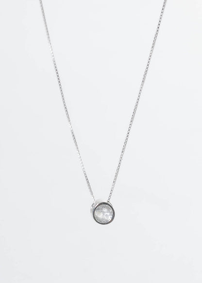 Collar cadena dije punto luz zirconia plata 925