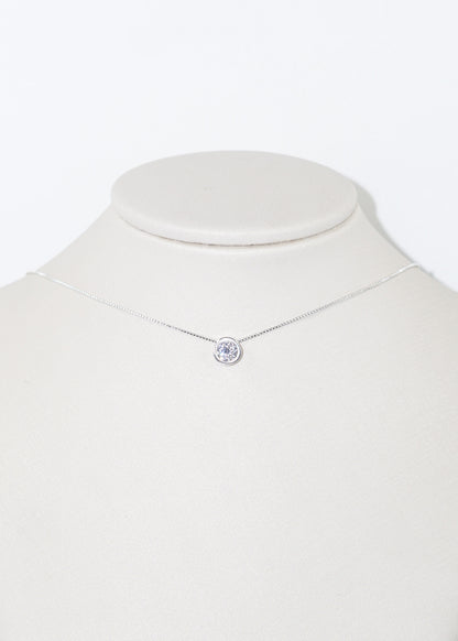 Collar cadena dije punto luz zirconia plata 925