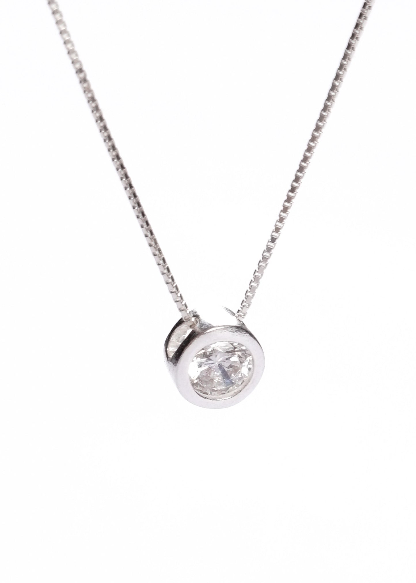 Collar cadena dije punto luz zirconia plata 925
