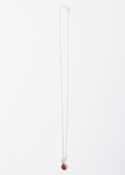 Cadena collar con dije gota granate mini plata 925 - Confianza
