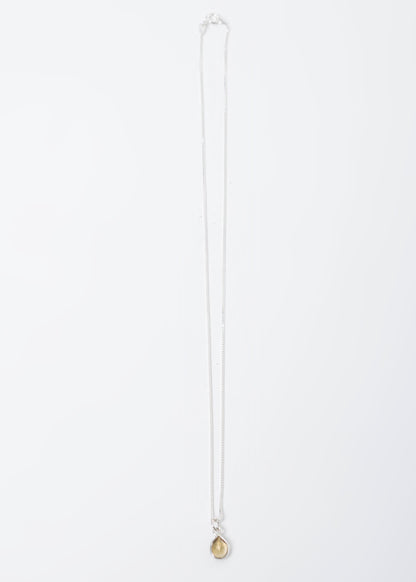 Cadena collar con dije gota citrino mini plata 925 - Prosperidad