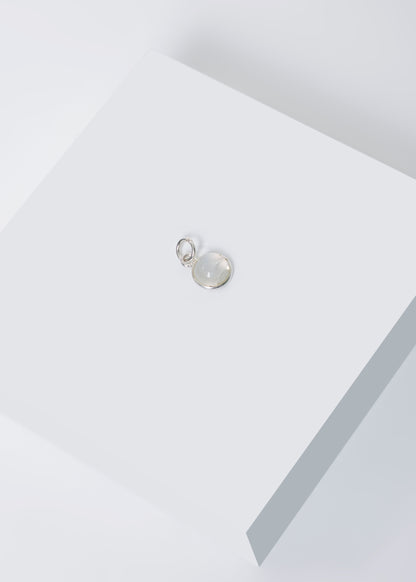 Dije piedra luna redondo plata 925 - Paz