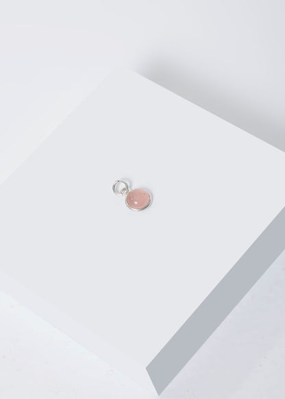 Dije cuarzo rosa redondo plata 925