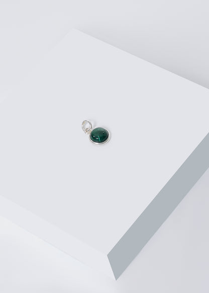 Dije malaquita redondo plata 925 - Mal quita