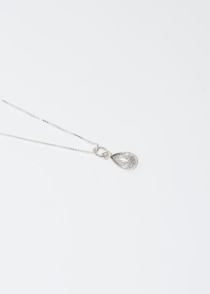 Collar cadena con dije gota mini zirconia plata 925