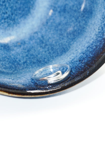 Anillo liso entrelazado ajustable plata 925