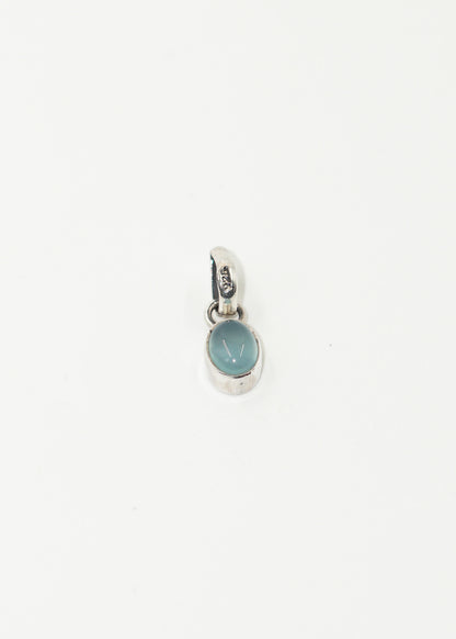 Dije calcedonia aqua oval plata 925