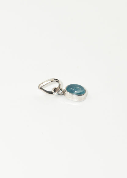 Dije calcedonia aqua oval plata 925
