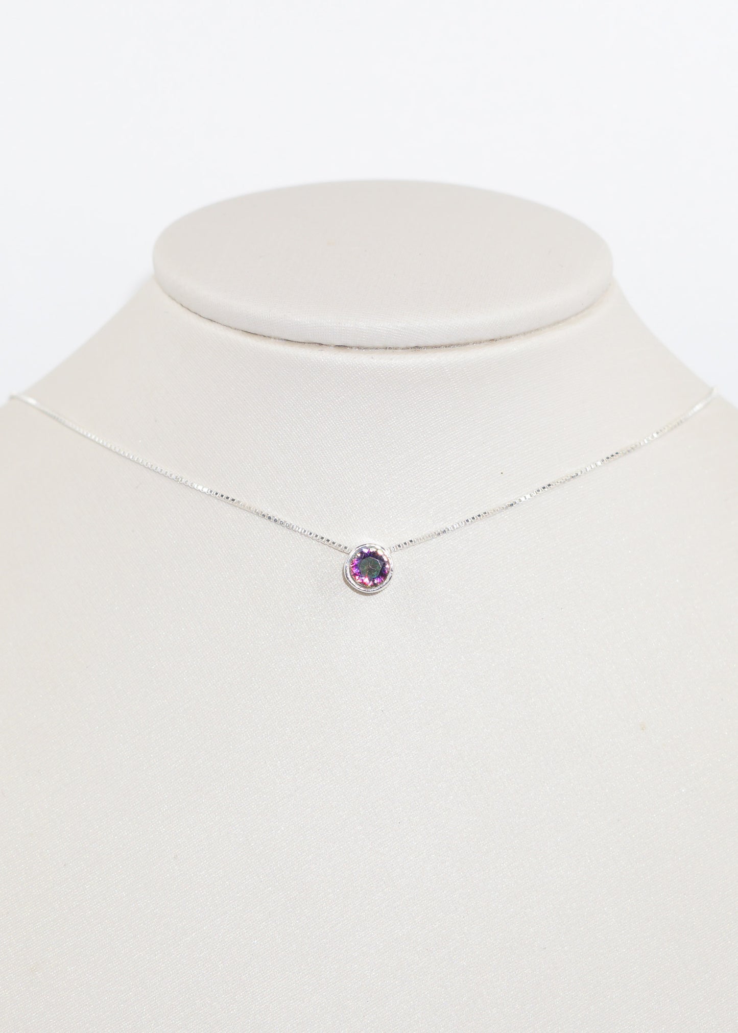 Cadena collar punto luz topacio místico plata 925 - Caridad mental