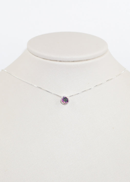 Cadena collar punto luz topacio místico plata 925 - Caridad mental