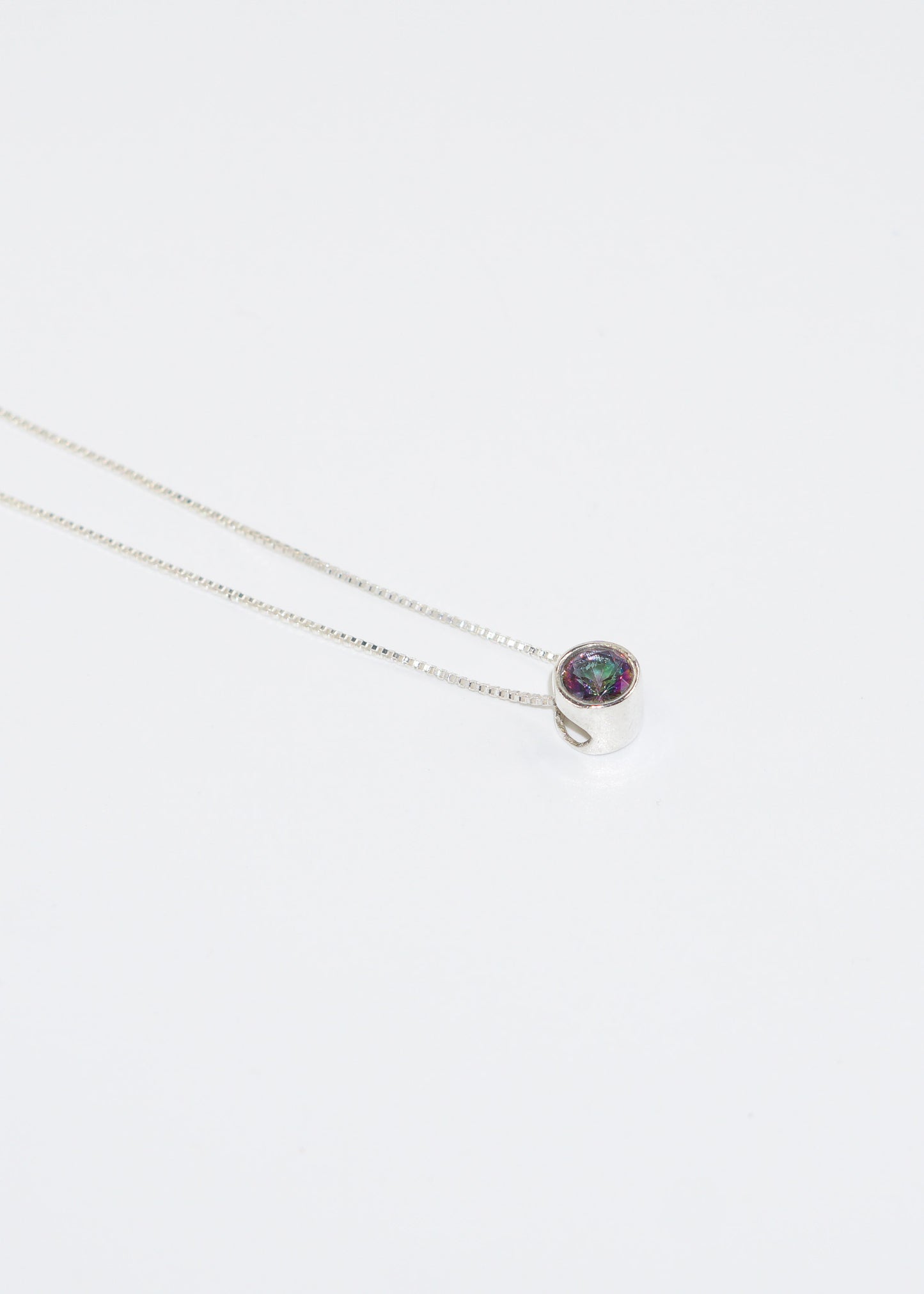 Cadena collar punto luz topacio místico plata 925 - Caridad mental