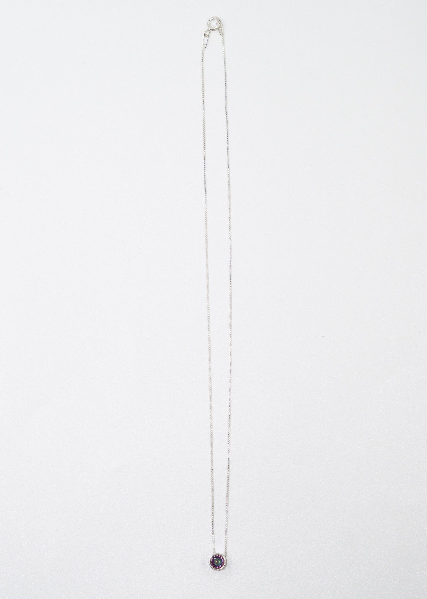 Cadena collar punto luz topacio místico plata 925 - Caridad mental