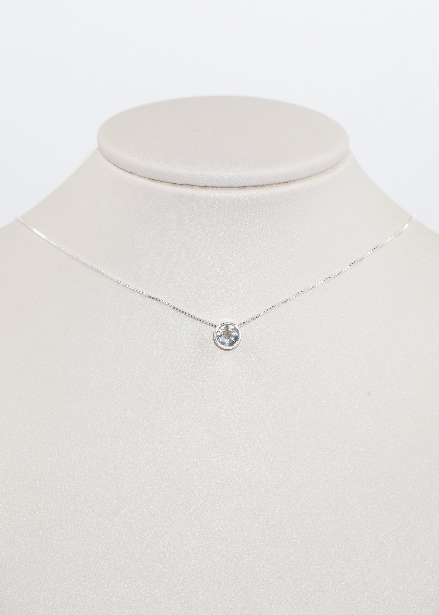 Cadena collar punto luz topacio azul plata 925 - Prosperidad