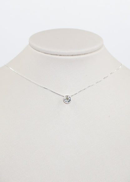 Cadena collar punto luz topacio azul plata 925 - Prosperidad