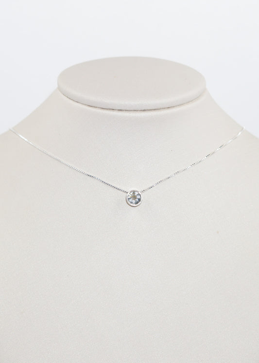 Cadena collar punto luz topacio azul plata 925 - Prosperidad