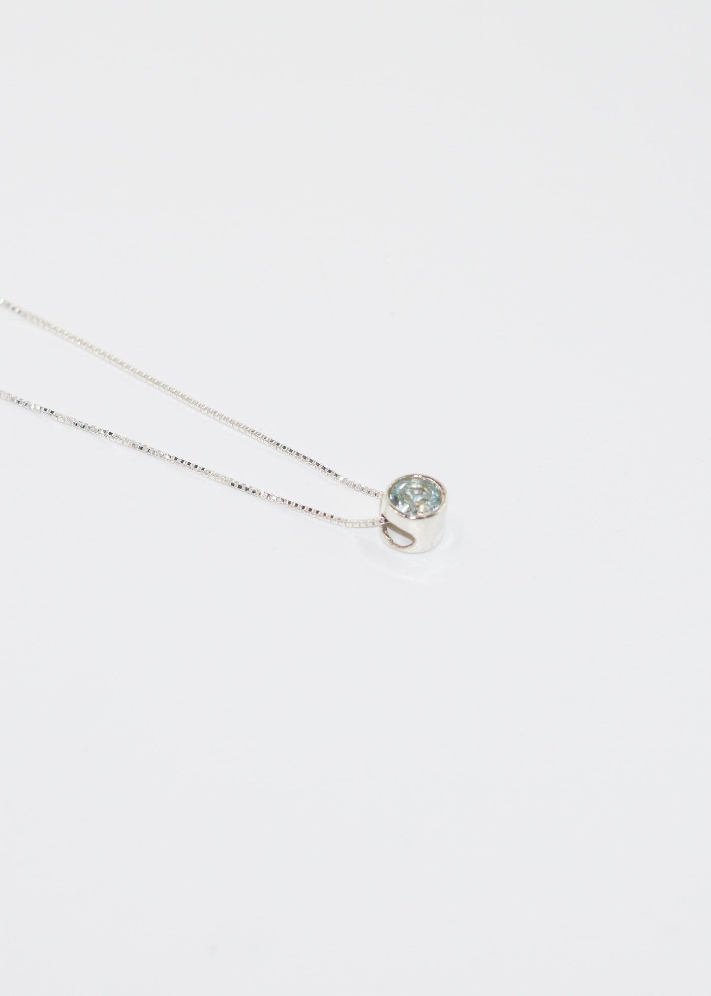 Cadena collar punto luz topacio azul plata 925 - Prosperidad