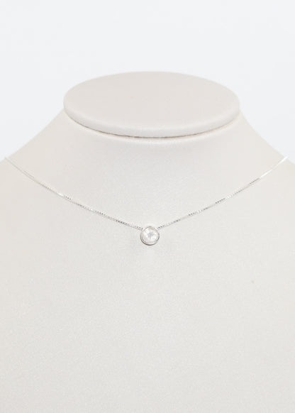 Cadena collar punto luz piedra luna plata 925 - Feminidad