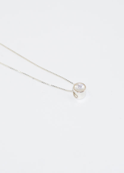 Cadena collar punto luz piedra luna plata 925 - Feminidad