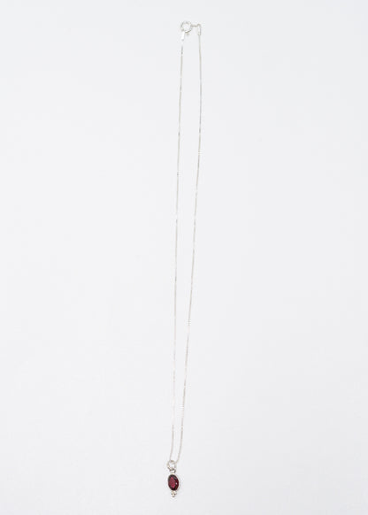 Cadena collar con dije granate esferas plata 925 - Confianza