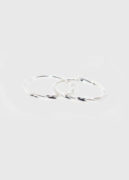 Caravanas aros torneados 20mm plata 925