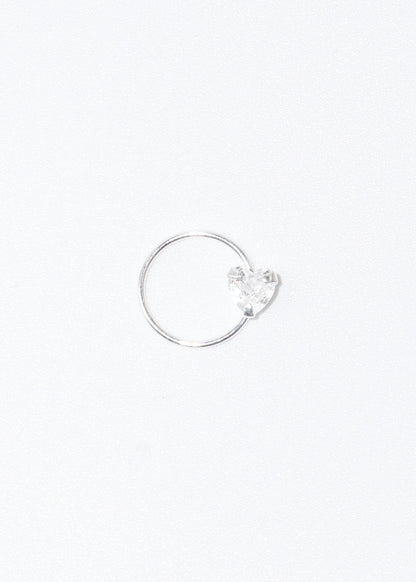 Piercing aro con corazón zirconia plata 925