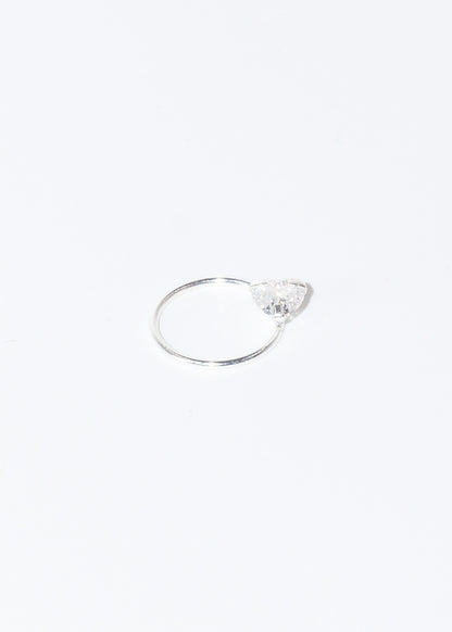 Piercing aro con corazón zirconia plata 925