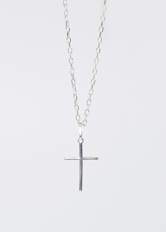 Cadena forcet fina italiana con dije cruz plata 925