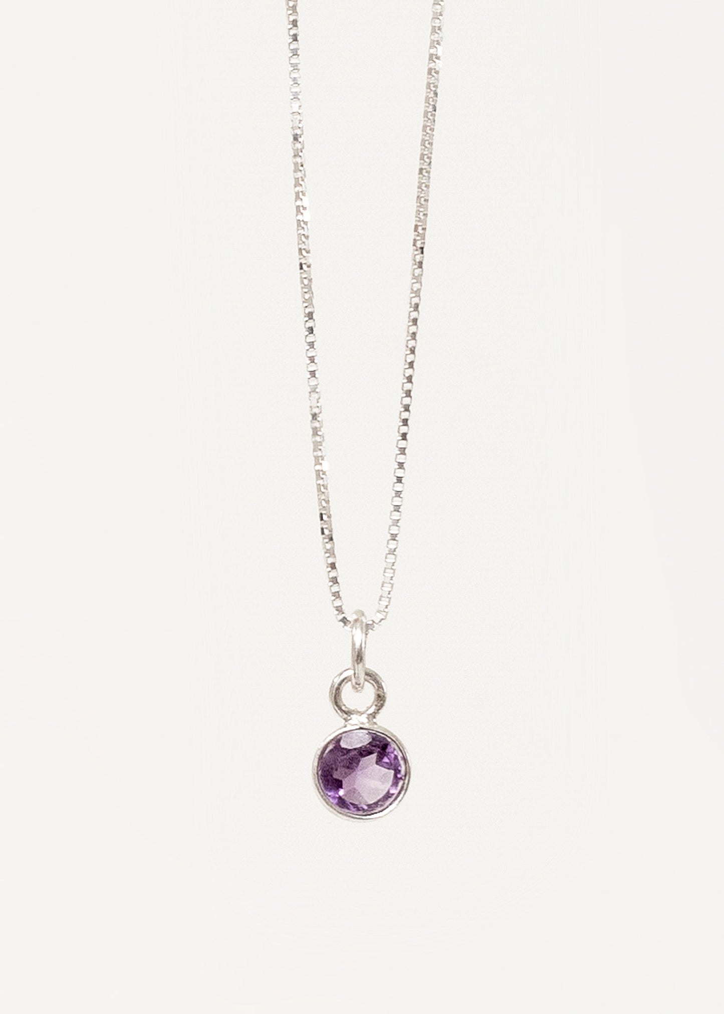 Cadena collar dije punto luz amatista plata 925 - Protección