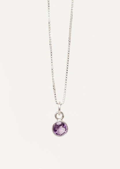 Cadena collar dije punto luz amatista plata 925 - Protección
