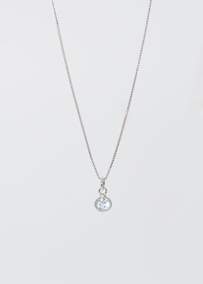 Cadena collar con dije punto luz topacio azul plata 925