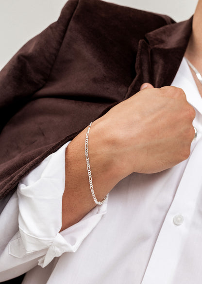 Pulsera eslabones 3 y 1 plata 925