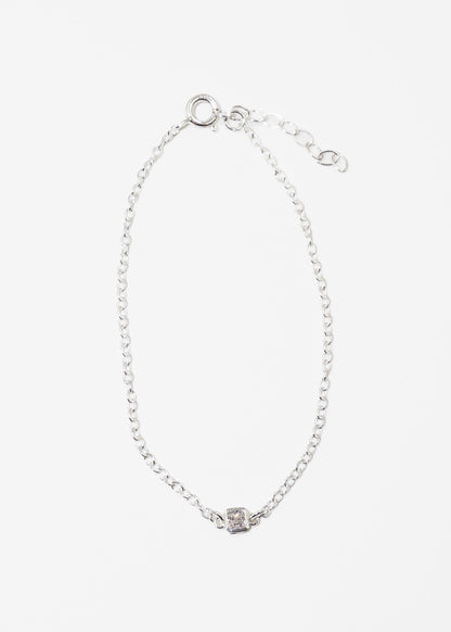 Pulsera forcet con punto luz cuadrado zirconia plata 925