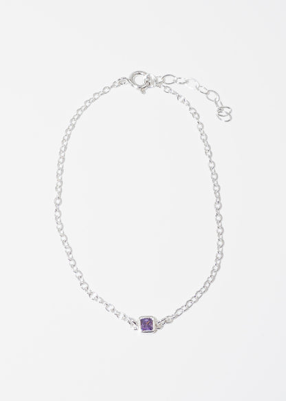 Pulsera forcet con punto luz cuadrado zirconia plata 925