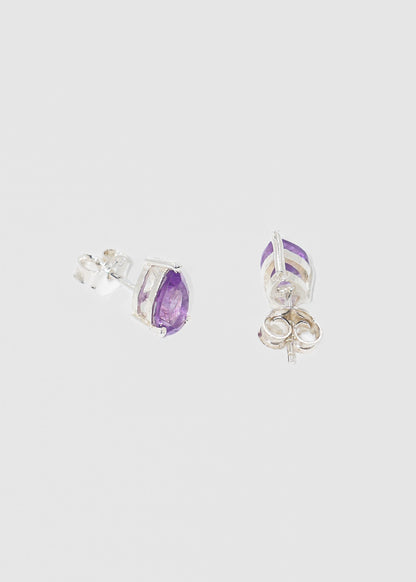 Caravanas gota amatista plata 925