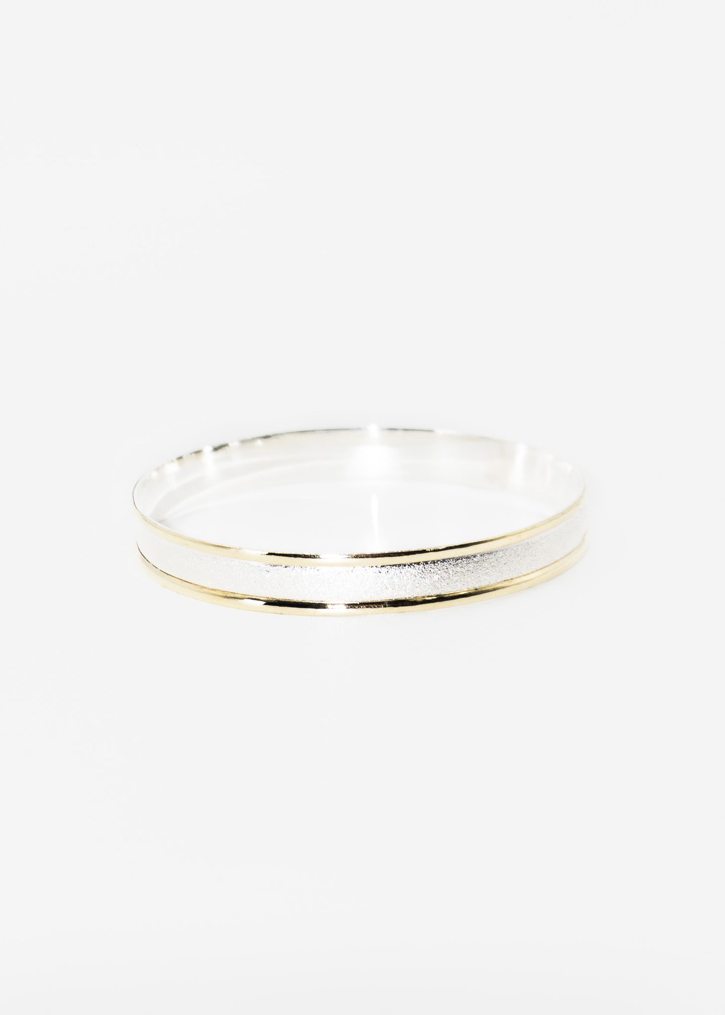 Pulsera esclava satinada 9mm plata 925 y doublé de oro 10k