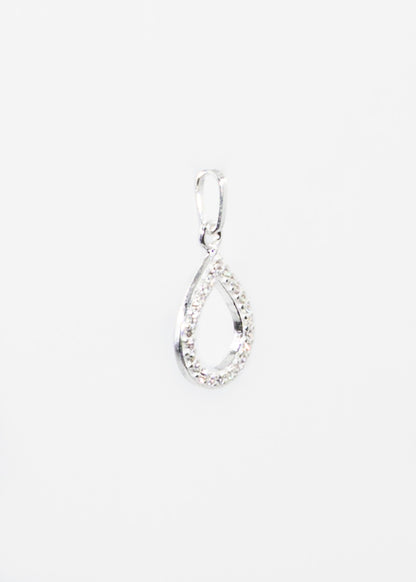 Dije gota calada con zirconias plata 925