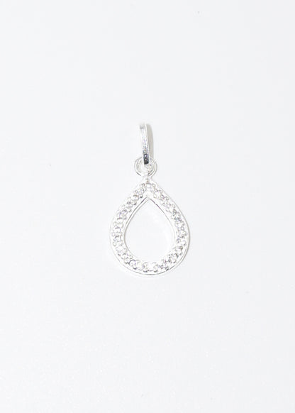 Dije gota calada con zirconias plata 925