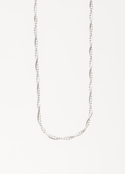 Cadena trenzada con esferas plata 925