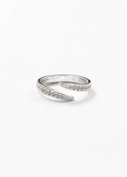 Anillo entrelazado ajustable zirconias sin fin plata 925