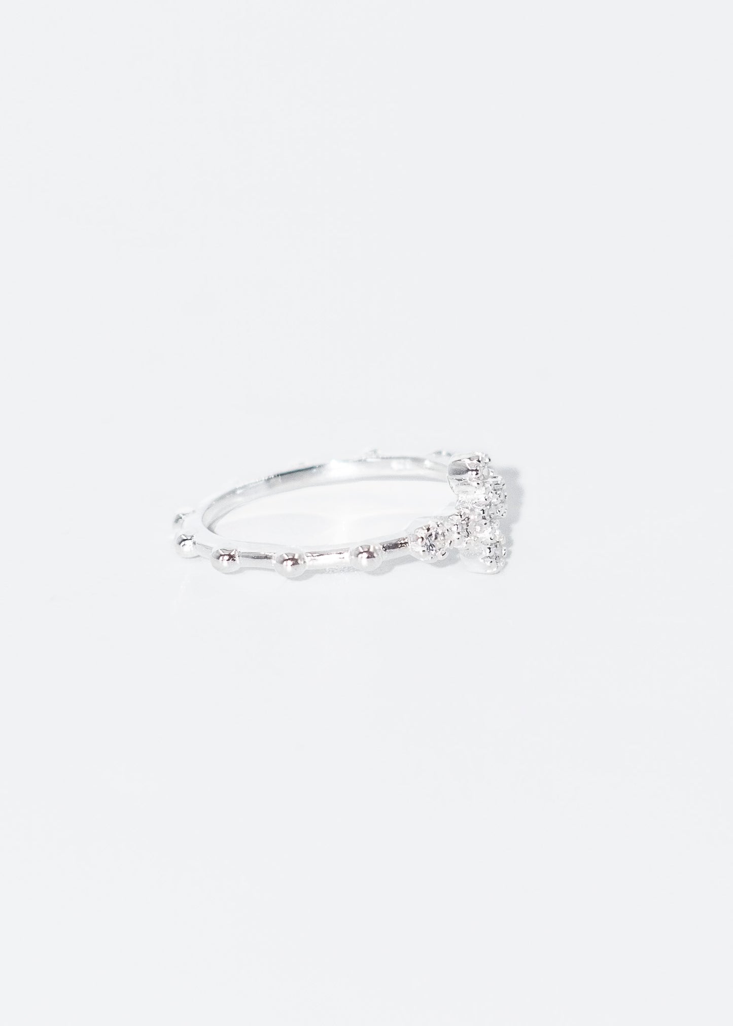 Anillo vasco esferas y cruz de zirconias plata 925
