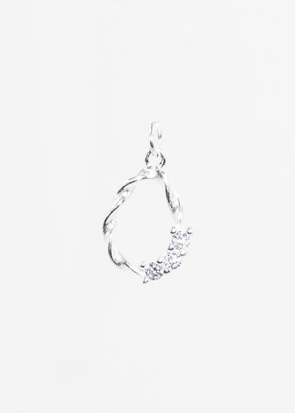 Dije torneado con zirconias plata 925