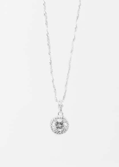 Cadena collar Kendall zirconia blanca plata 925