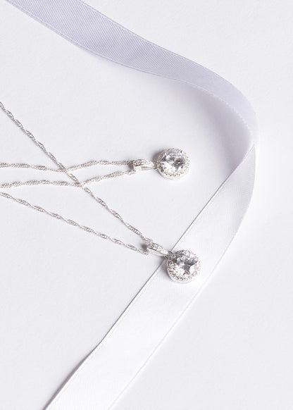Cadena collar Kendall zirconia blanca plata 925