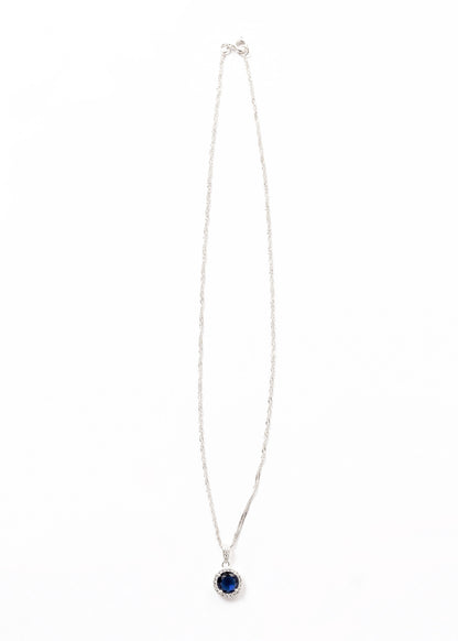Cadena collar Kendall zirconia azul plata 925