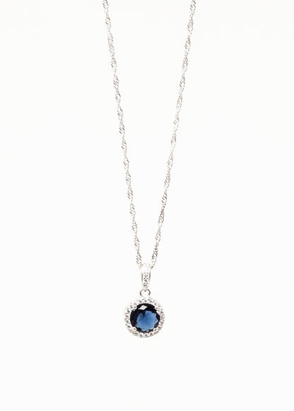 Cadena collar Kendall zirconia azul plata 925