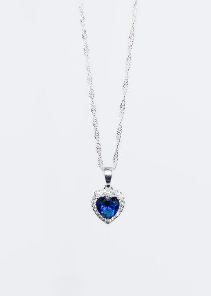 Cadena collar dije corazón promesa zirconia plata 925